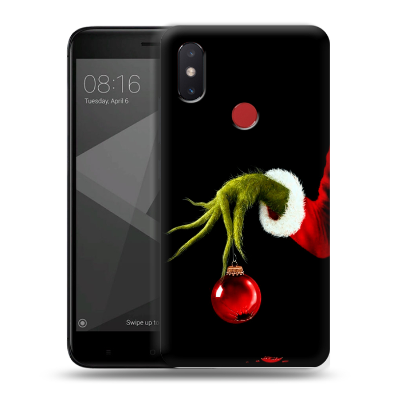 Силиконовый чехол на Xiaomi Mi8 SE с принтом Новый год Гринч Силиконовый чехол на Xiaomi Mi8 SE с принтом Новый год Гринч