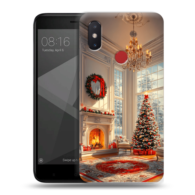 Пластиковый чехол на Xiaomi Mi8 SE с принтом Новый год Пластиковый чехол на Xiaomi Mi8 SE с принтом Новый год