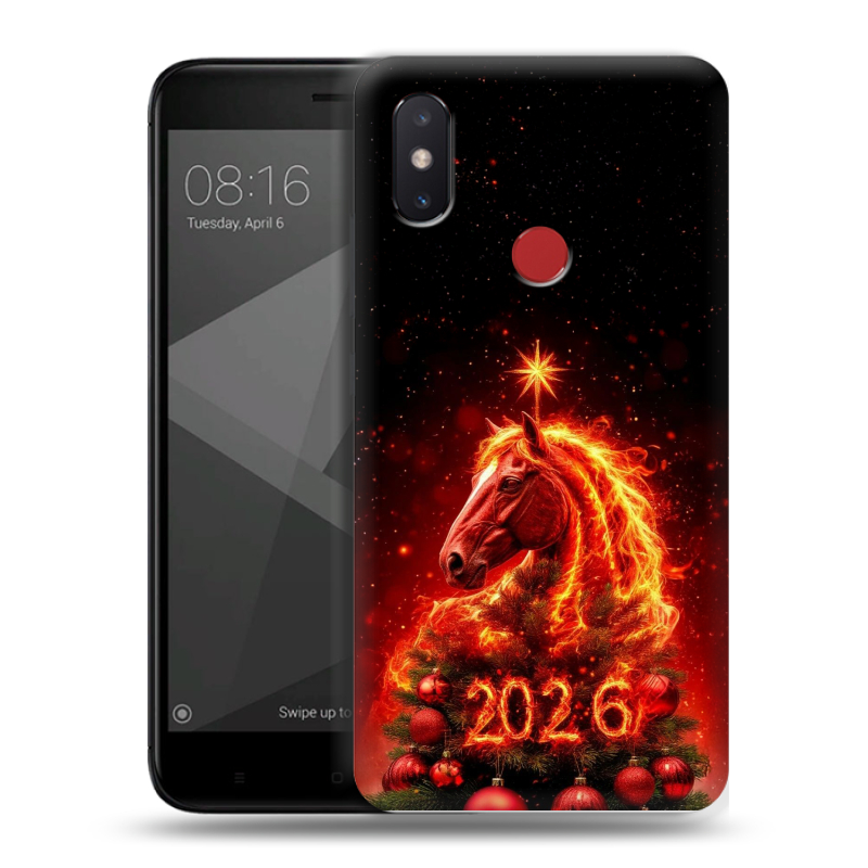 Силиконовый чехол на Xiaomi Mi8 SE с принтом Новый год Силиконовый чехол на Xiaomi Mi8 SE с принтом Новый год