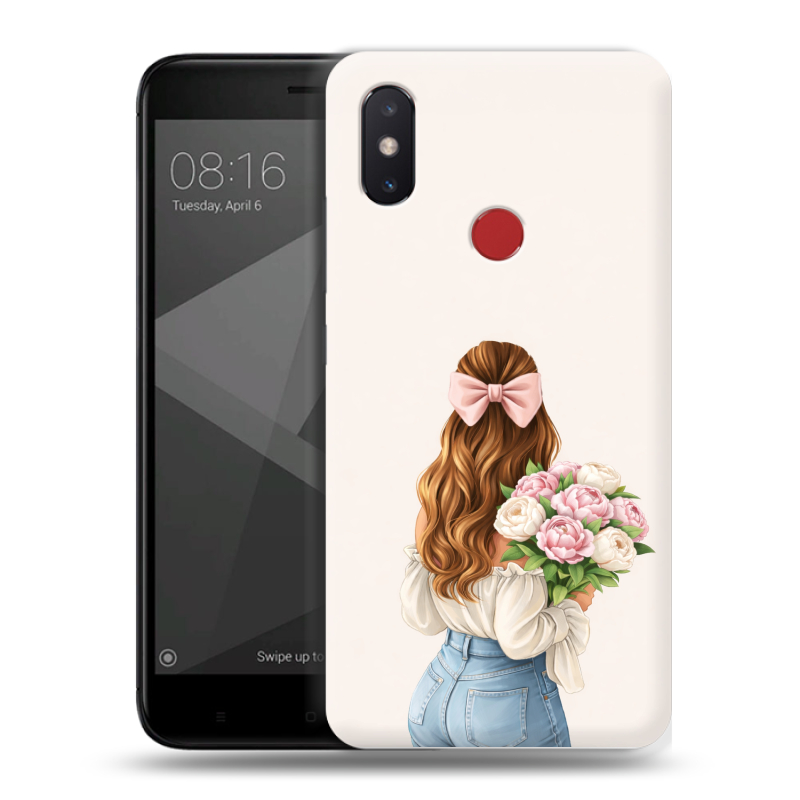 Силиконовый чехол на Xiaomi Mi8 SE с принтом женский Силиконовый чехол на Xiaomi Mi8 SE с принтом женский