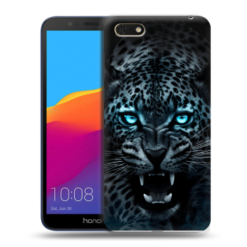 Силиконовый чехол на Huawei Honor 7A с принтом Темный леопард Силиконовый чехол на Huawei Honor 7A с принтом Темный леопард