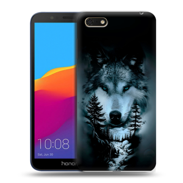 Силиконовый чехол на Huawei Honor 7A с принтом Лесной волк Силиконовый чехол на Huawei Honor 7A с принтом Лесной волк