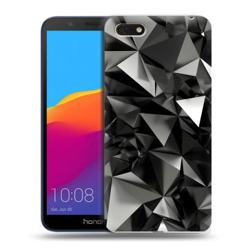 Силиконовый чехол на Huawei Honor 7A с принтом Черные кристаллы Силиконовый чехол на Huawei Honor 7A с принтом Черные кристаллы