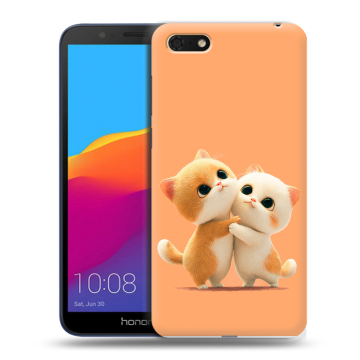 Силиконовый чехол на Huawei Honor 7A с принтом Милые котики Силиконовый чехол на Huawei Honor 7A с принтом Милые котики