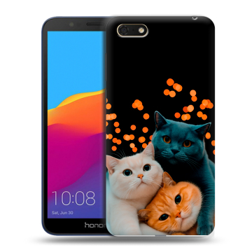 Силиконовый чехол на Huawei Honor 7A с принтом Кошки Силиконовый чехол на Huawei Honor 7A с принтом Кошки