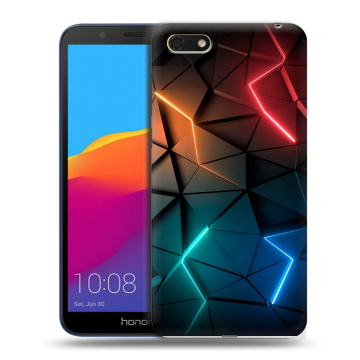 Силиконовый чехол на Huawei Honor 7A с принтом Абстракция неон Силиконовый чехол на Huawei Honor 7A с принтом Абстракция неон
