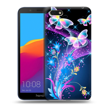 Силиконовый чехол на Huawei Honor 7A с принтом Бабочки Силиконовый чехол на Huawei Honor 7A с принтом Бабочки