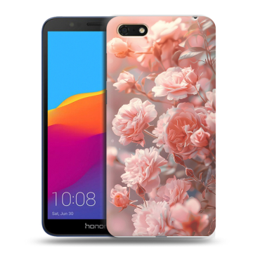 Силиконовый чехол на Huawei Honor 7A с принтом Розовые розы Силиконовый чехол на Huawei Honor 7A с принтом Розовые розы