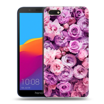Силиконовый чехол на Huawei Honor 7A с принтом лавандовые розы Силиконовый чехол на Huawei Honor 7A с принтом лавандовые розы
