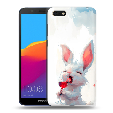 Силиконовый чехол на Huawei Honor 7A с принтом кролик зайчик Силиконовый чехол на Huawei Honor 7A с принтом кролик зайчик