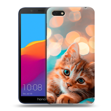 Силиконовый чехол на Huawei Honor 7A с принтом котик Силиконовый чехол на Huawei Honor 7A с принтом котик