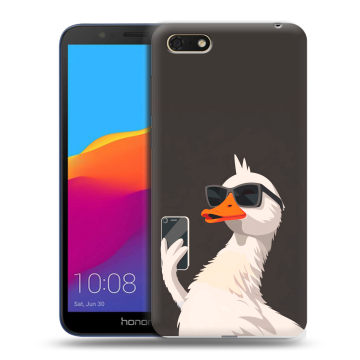 Силиконовый чехол на Huawei Honor 7A с принтом утка в очках Силиконовый чехол на Huawei Honor 7A с принтом утка в очках