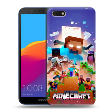 Силиконовый чехол на Huawei Honor 7A с принтом Майнкрафт Minecraft