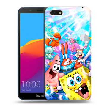 Силиконовый чехол на Huawei Honor 7A с принтом спанчбоб спанч боб Силиконовый чехол на Huawei Honor 7A с принтом спанчбоб спанч боб