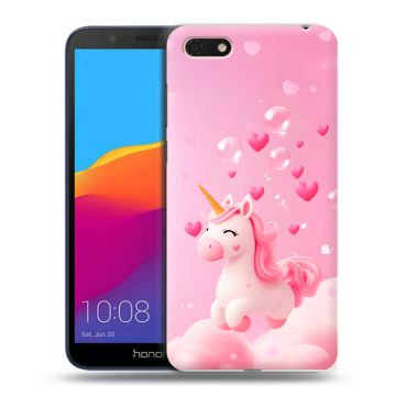 Силиконовый чехол на Huawei Honor 7A с принтом Единорог Силиконовый чехол на Huawei Honor 7A с принтом Единорог
