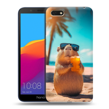 Силиконовый чехол на Huawei Honor 7A с принтом Капибара