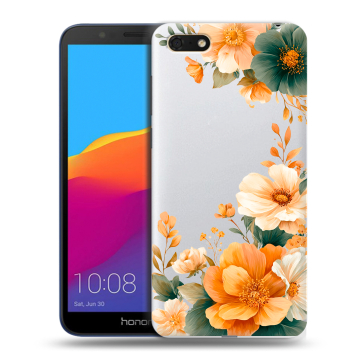 Силиконовый чехол на Huawei Honor 7A с принтом Цветы принт Силиконовый чехол на Huawei Honor 7A с принтом Цветы принт