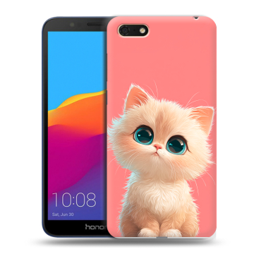 Силиконовый чехол на Huawei Honor 7A с принтом Розовый котенок Силиконовый чехол на Huawei Honor 7A с принтом Розовый котенок