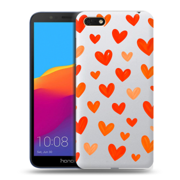 Силиконовый чехол на Huawei Honor 7A с принтом Сердечки Силиконовый чехол на Huawei Honor 7A с принтом Сердечки
