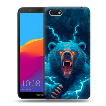 Силиконовый чехол на Huawei Honor 7A с принтом Медведь Силиконовый чехол на Huawei Honor 7A с принтом Медведь