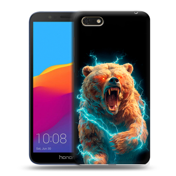 Силиконовый чехол на Huawei Honor 7A с принтом Медведь Силиконовый чехол на Huawei Honor 7A с принтом Медведь