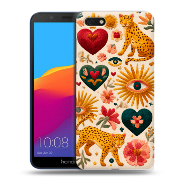 Силиконовый чехол на Huawei Honor 7A с принтом Модный принт Силиконовый чехол на Huawei Honor 7A с принтом Модный принт