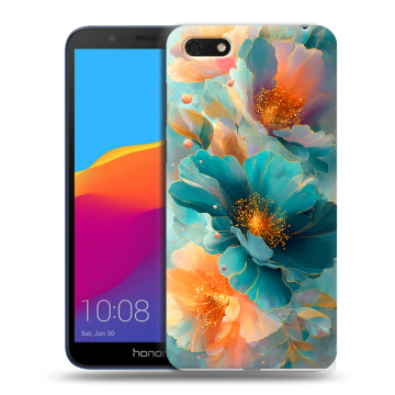 Силиконовый чехол на Huawei Honor 7A с принтом Цветы Силиконовый чехол на Huawei Honor 7A с принтом Цветы