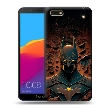 Силиконовый чехол на Huawei Honor 7A с принтом Batman Бэтмен Силиконовый чехол на Huawei Honor 7A с принтом Batman Бэтмен