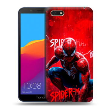 Силиконовый чехол на Huawei Honor 7A с принтом Spiderman Человек паук