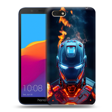 Силиконовый чехол на Huawei Honor 7A с принтом IronMan Железный человек
