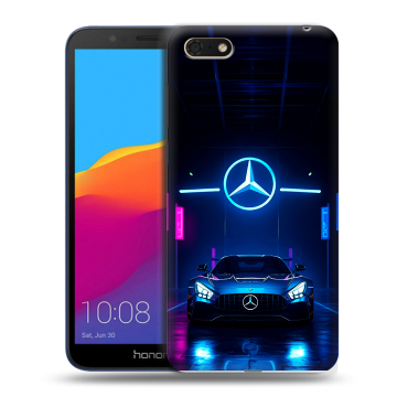 Силиконовый чехол на Huawei Honor 7A с принтом Mercedes Мерседес Силиконовый чехол на Huawei Honor 7A с принтом Mercedes Мерседес