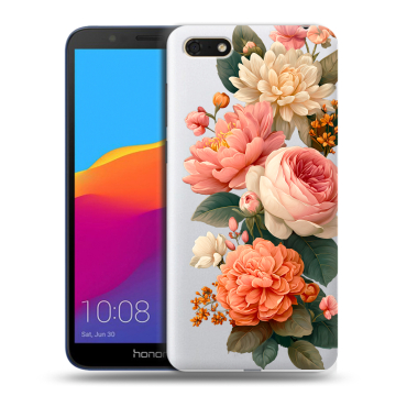 Силиконовый чехол на Huawei Honor 7A с принтом цветы Силиконовый чехол на Huawei Honor 7A с принтом цветы