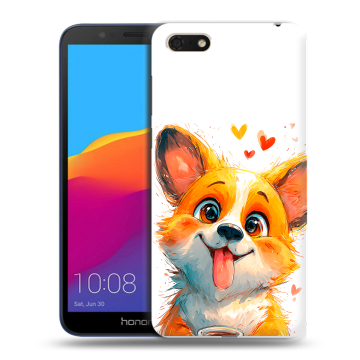 Силиконовый чехол на Huawei Honor 7A с принтом корги Силиконовый чехол на Huawei Honor 7A с принтом корги