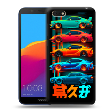 Силиконовый чехол на Huawei Honor 7A с принтом машины тачки Силиконовый чехол на Huawei Honor 7A с принтом машины тачки