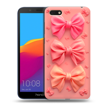 Силиконовый чехол на Huawei Honor 7A с принтом Розовые бантики Силиконовый чехол на Huawei Honor 7A с принтом Розовые бантики
