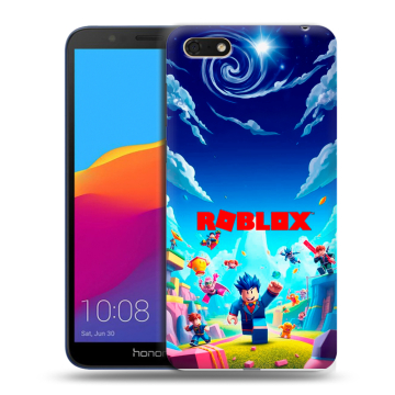 Силиконовый чехол на Huawei Honor 7A с принтом Roblox Роблокс
