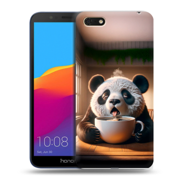 Силиконовый чехол на Huawei Honor 7A с принтом смешная панда Силиконовый чехол на Huawei Honor 7A с принтом смешная панда