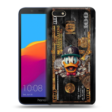 Силиконовый чехол на Huawei Honor 7A с принтом Дональд Дак Доллар Силиконовый чехол на Huawei Honor 7A с принтом Дональд Дак Доллар