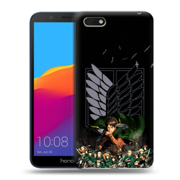 Силиконовый чехол на Huawei Honor 7A с принтом Атака титанов Силиконовый чехол на Huawei Honor 7A с принтом Атака титанов