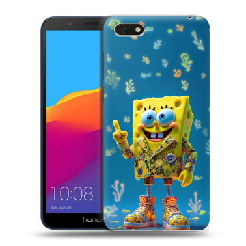Силиконовый чехол на Huawei Honor 7A с принтом Спанч боб Спанчбоб Силиконовый чехол на Huawei Honor 7A с принтом Спанч боб Спанчбоб