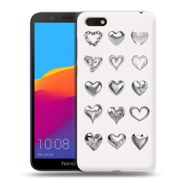 Силиконовый чехол на Huawei Honor 7A с принтом Y2K сердечки Силиконовый чехол на Huawei Honor 7A с принтом Y2K сердечки