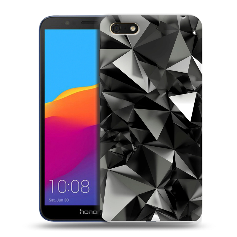Силиконовый чехол на Huawei Honor 7A с принтом Черные кристаллы Силиконовый чехол на Huawei Honor 7A с принтом Черные кристаллы