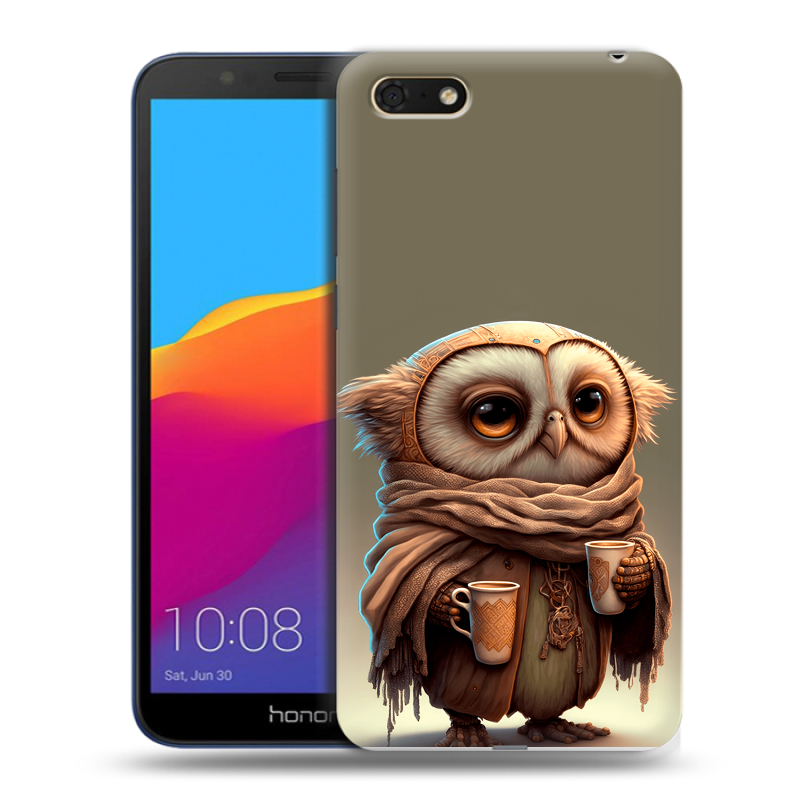 Силиконовый противоударный чехол на Huawei Honor 7A с принтом Сова Силиконовый противоударный чехол на Huawei Honor 7A с принтом Сова