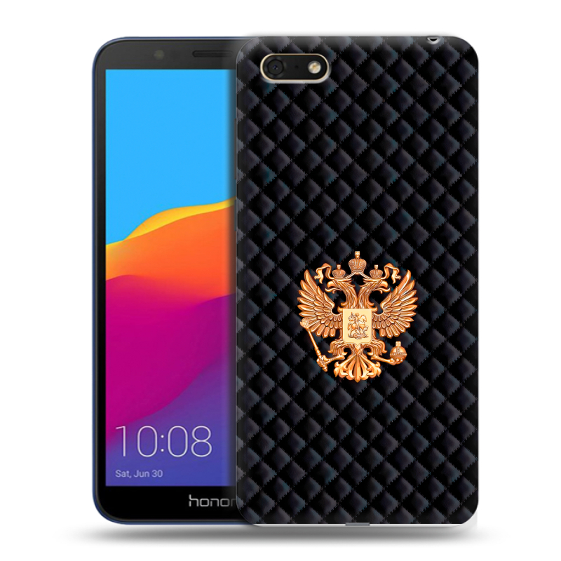 Силиконовый противоударный чехол на Huawei Honor 7A с принтом Герб России принт Силиконовый противоударный чехол на Huawei Honor 7A с принтом Герб России принт
