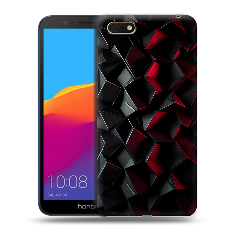 Силиконовый противоударный чехол на Huawei Honor 7A с принтом Абстракция Силиконовый противоударный чехол на Huawei Honor 7A с принтом Абстракция