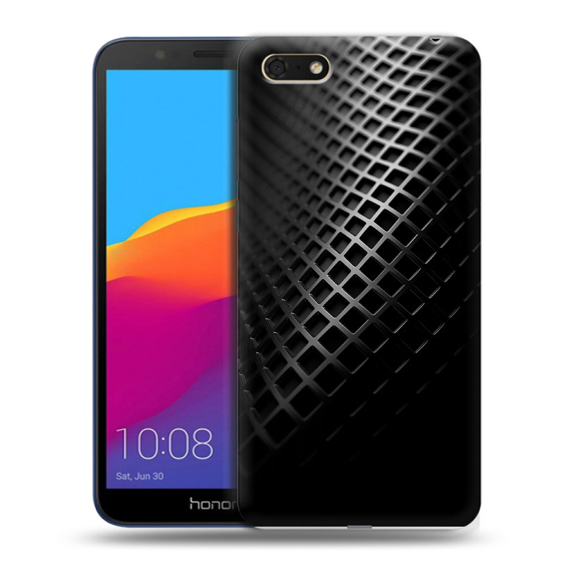 Силиконовый противоударный чехол на Huawei Honor 7A с принтом Текстура металла Силиконовый противоударный чехол на Huawei Honor 7A с принтом Текстура металла