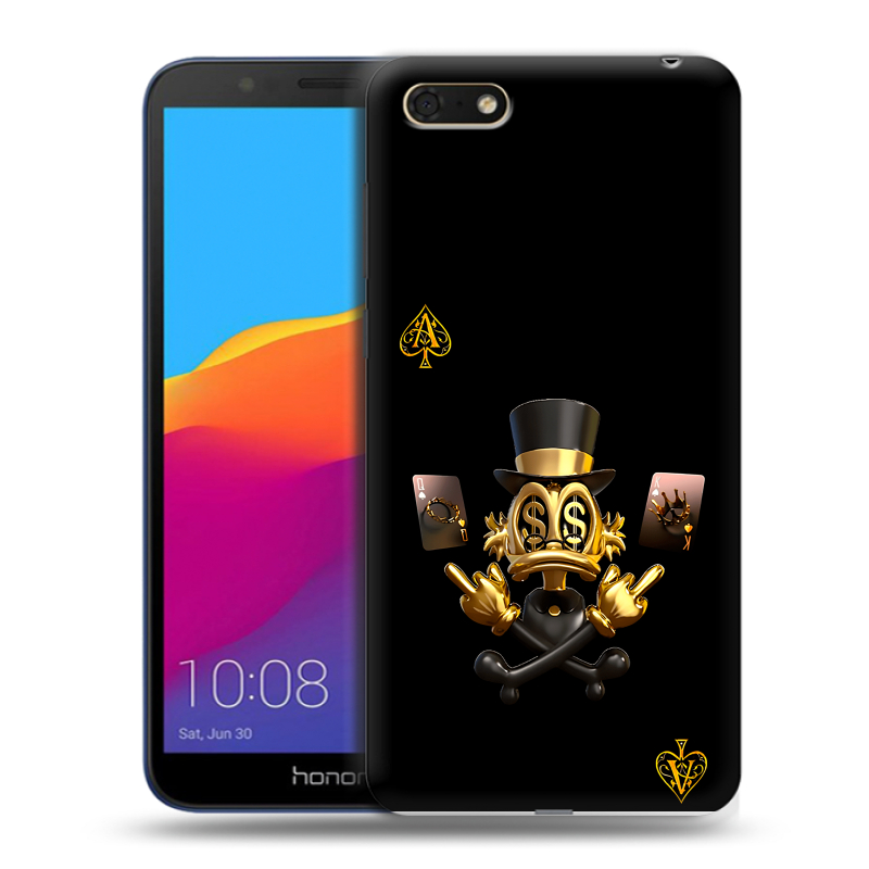Силиконовый противоударный чехол на Huawei Honor 7A с принтом Золотой скрудж макдак Силиконовый противоударный чехол на Huawei Honor 7A с принтом Золотой скрудж макдак