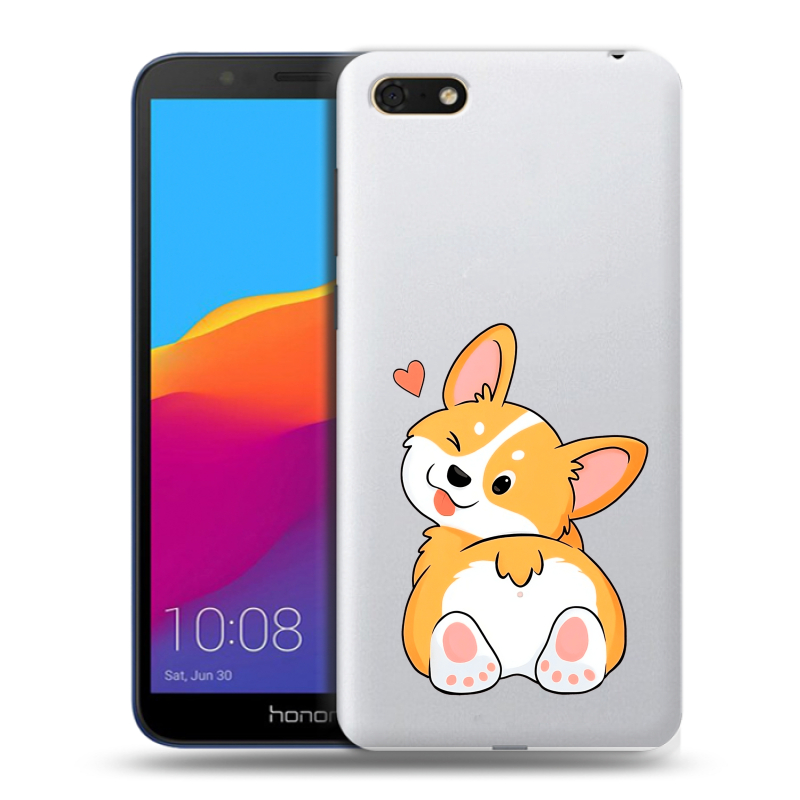 Силиконовый чехол на Huawei Honor 7A с принтом Корги Силиконовый чехол на Huawei Honor 7A с принтом Корги