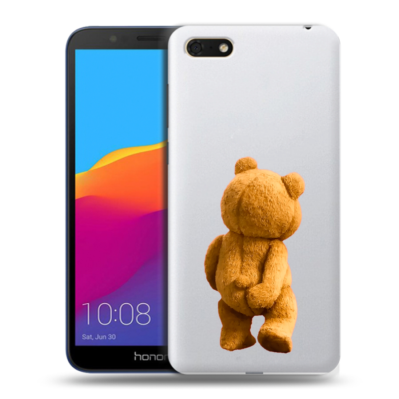 Силиконовый противоударный чехол на Huawei Honor 7A с принтом Медведь Силиконовый противоударный чехол на Huawei Honor 7A с принтом Медведь