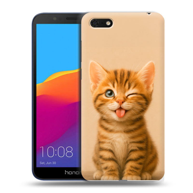 Силиконовый чехол на Huawei Honor 7A с принтом котенок Силиконовый чехол на Huawei Honor 7A с принтом котенок